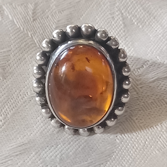 Stephen Dweck Amber Ring, Sterling Silver, Size 6.5 - Picture 1 of 12